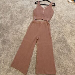 Sincerely Jules Brown Knit Jumpsuit Set